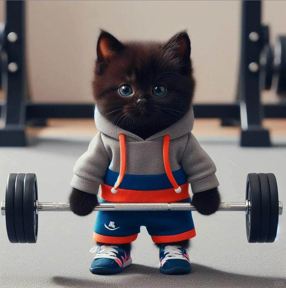 Cute Fitness Cat Sculpture - Stuff Hunt