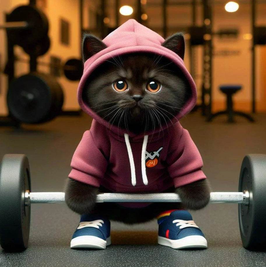 Cute Fitness Cat Sculpture - Stuff Hunt