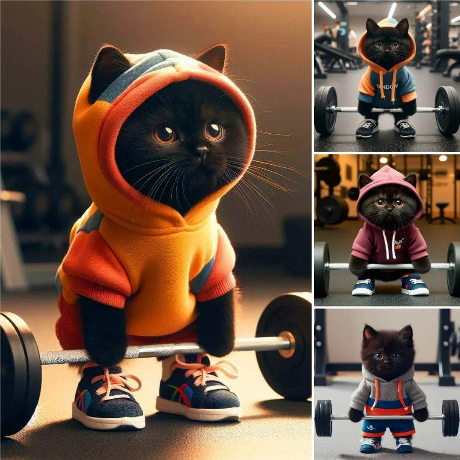 Cute Fitness Cat Sculpture - Stuff Hunt