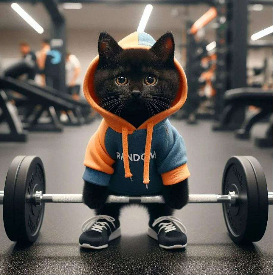 Cute Fitness Cat Sculpture - Stuff Hunt