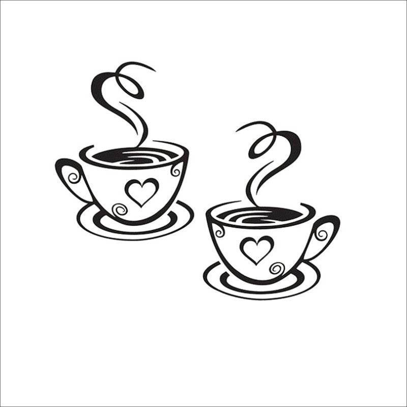 Coffee Cup Removable Wall Sticker - Stuff Hunt