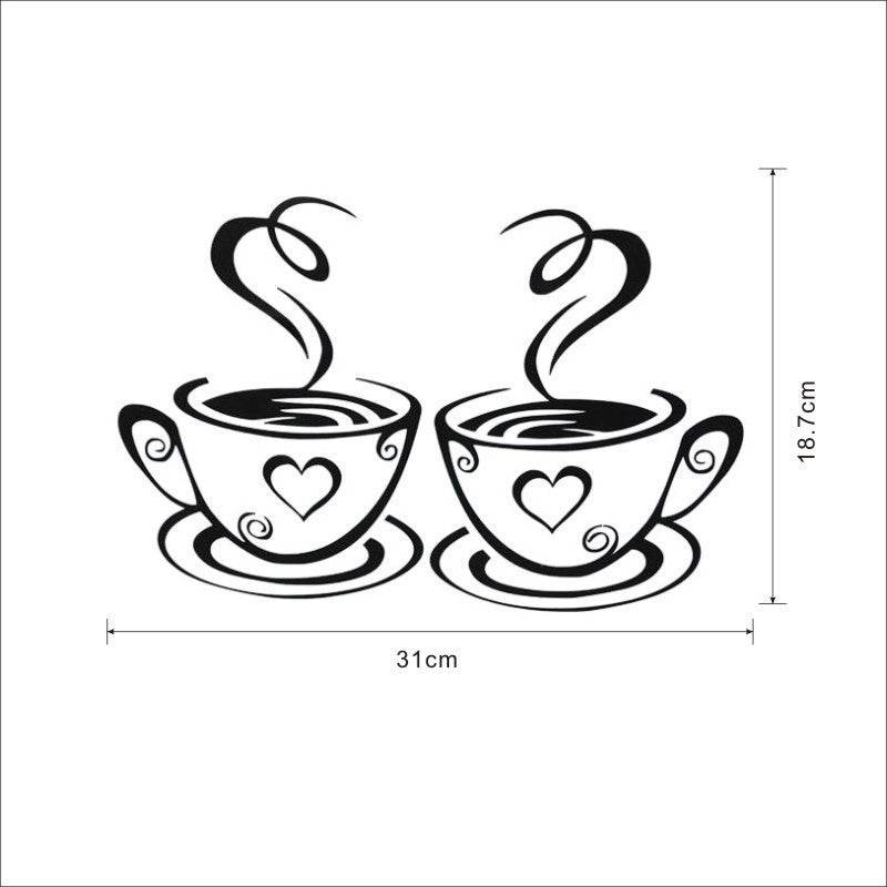 Coffee Cup Removable Wall Sticker - Stuff Hunt