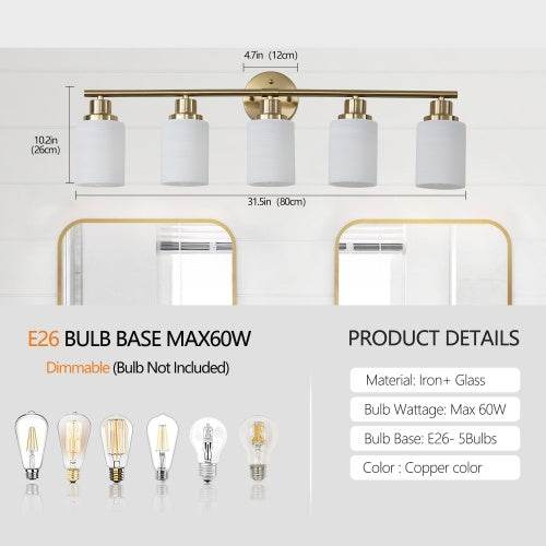 Golden Bathroom Vanity Lamp - Stuff Hunt