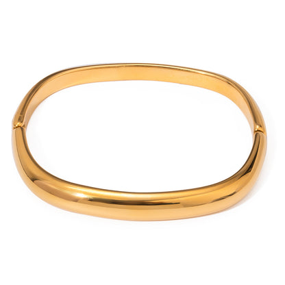 Simple Irregular Titanium Steel Bracelet Women&#039;s Fashion 18k Gold Stainless Steel Buckle Square Medieval Bracelet Jewelry