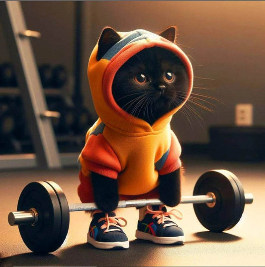 Cute Fitness Cat Sculpture - Stuff Hunt