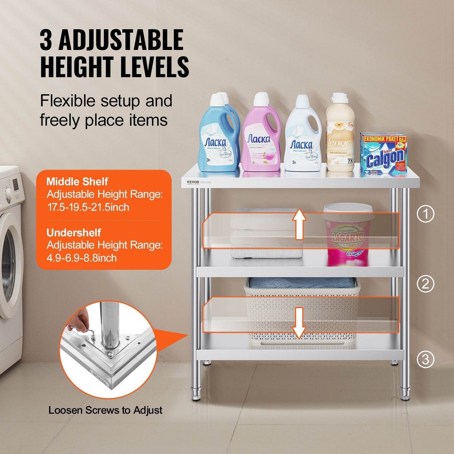 Vevor Prep Table (18×36×34) - Stuff Hunt